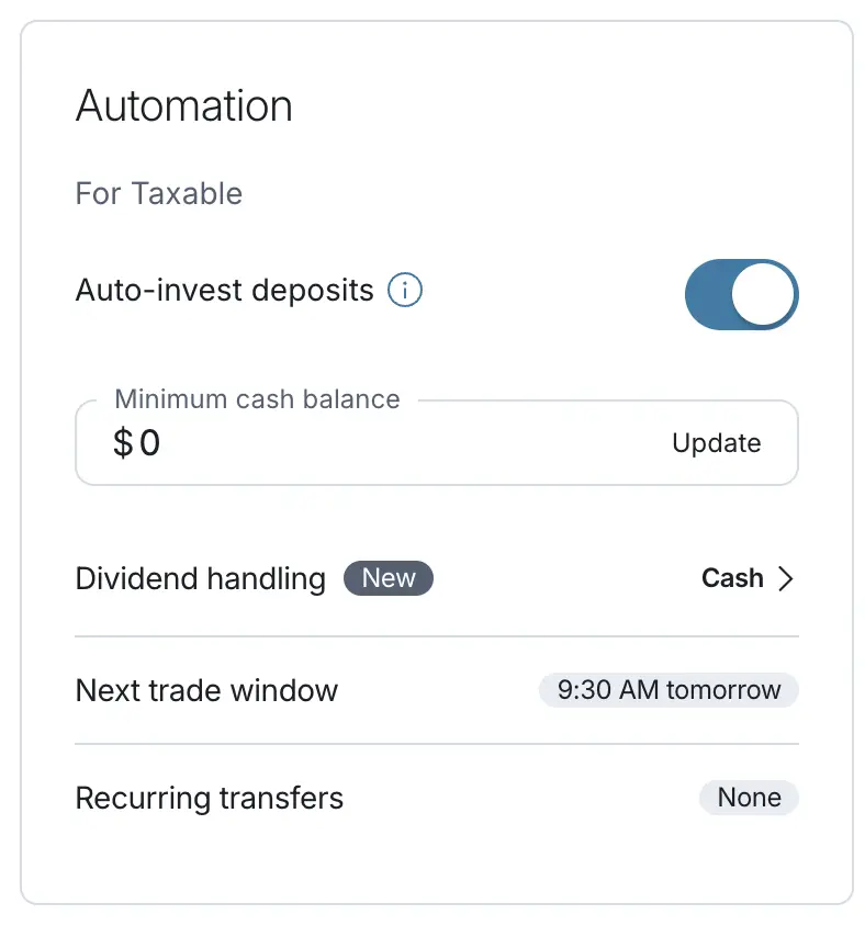 m1 finance dividend handling screenshot